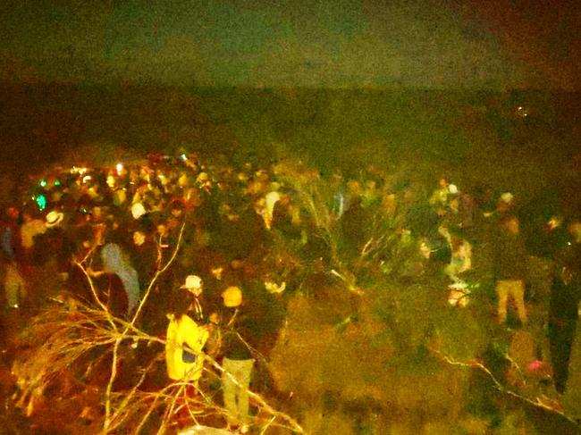 A still image from an Instagram video of a rave earlier this year on North Head. Picture: Supplied