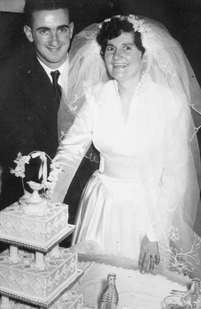 George and Ailsa Wells celebrate their 60th wedding anniversary. Their wedding in 1955. Photo: Rob Williams / The Queensland Times
