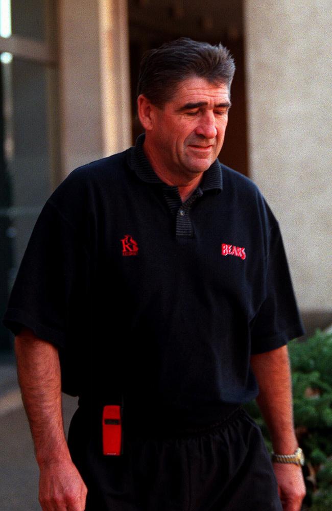 Peter Louis leaves North Sydney Bears office in 1999.