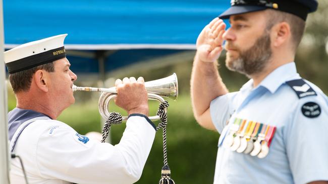 Scenes from the Remembrance Day Service at West Terrace Cemetery. Picture: Morgan Sette