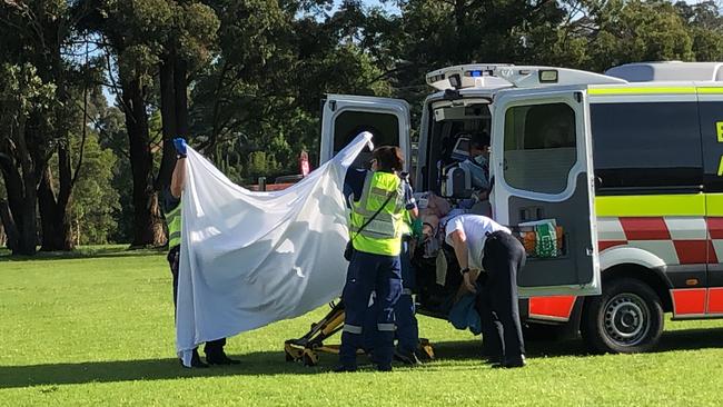 The woman was flown to St George Hospital. Picture: Madeline Crittenden