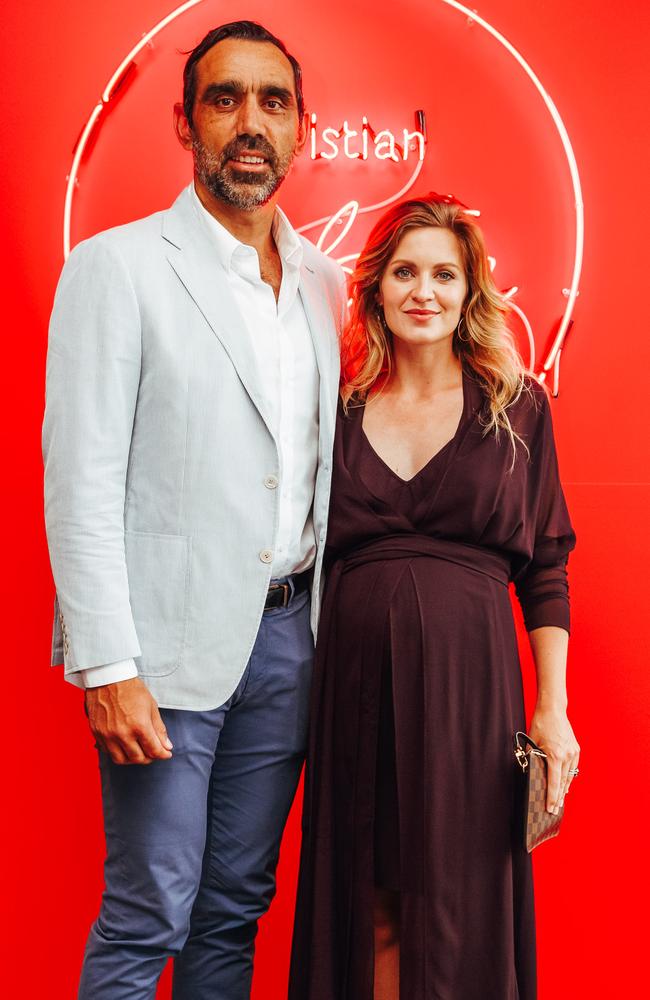 Adam Goodes and Natalie Crocker are expecting their first child. 