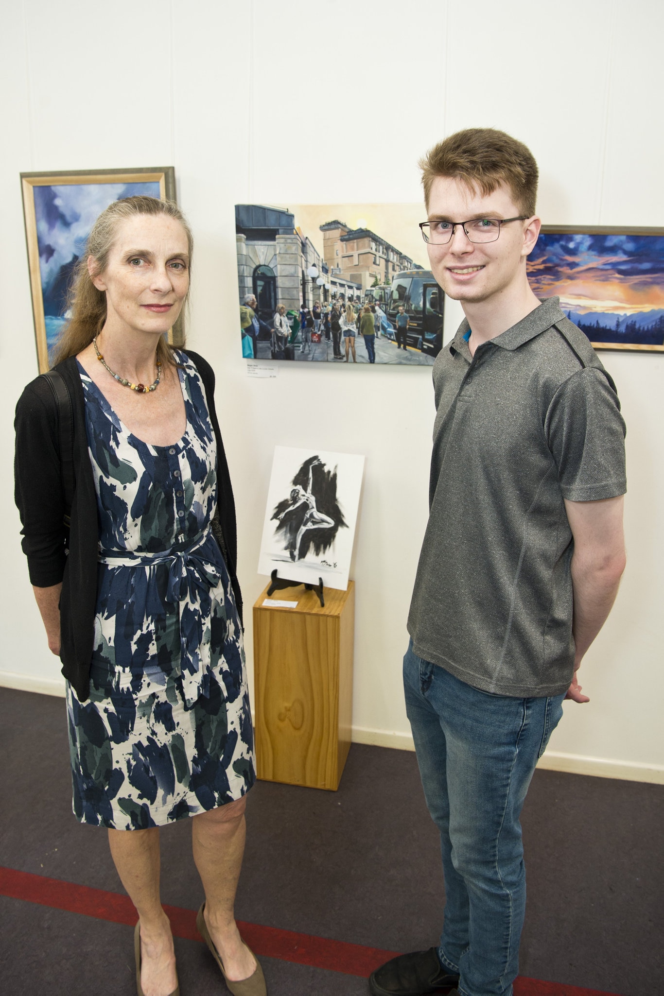 Shae Hay and Roy Hay at Synchronicity art exhibition featuring work by Ian Hay, Sandra Willis and Megan Shine at Culliford House, Saturday, November 2, 2019. Picture: Kevin Farmer