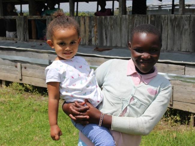 Two Kenyan girls at the property run by Rafiki Mwema.