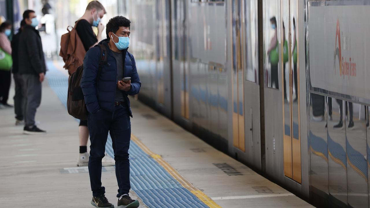 Masks are mandatory on public transport in NSW. Picture: NCA NewsWire / David Swift