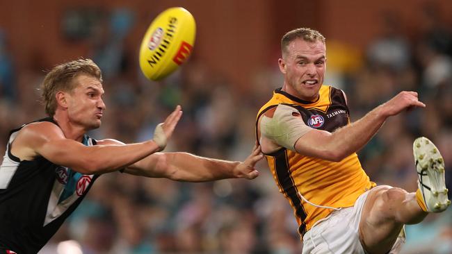 Mitchell’s winning about seven fewer disposals per game on average this season. Picture: Getty Images