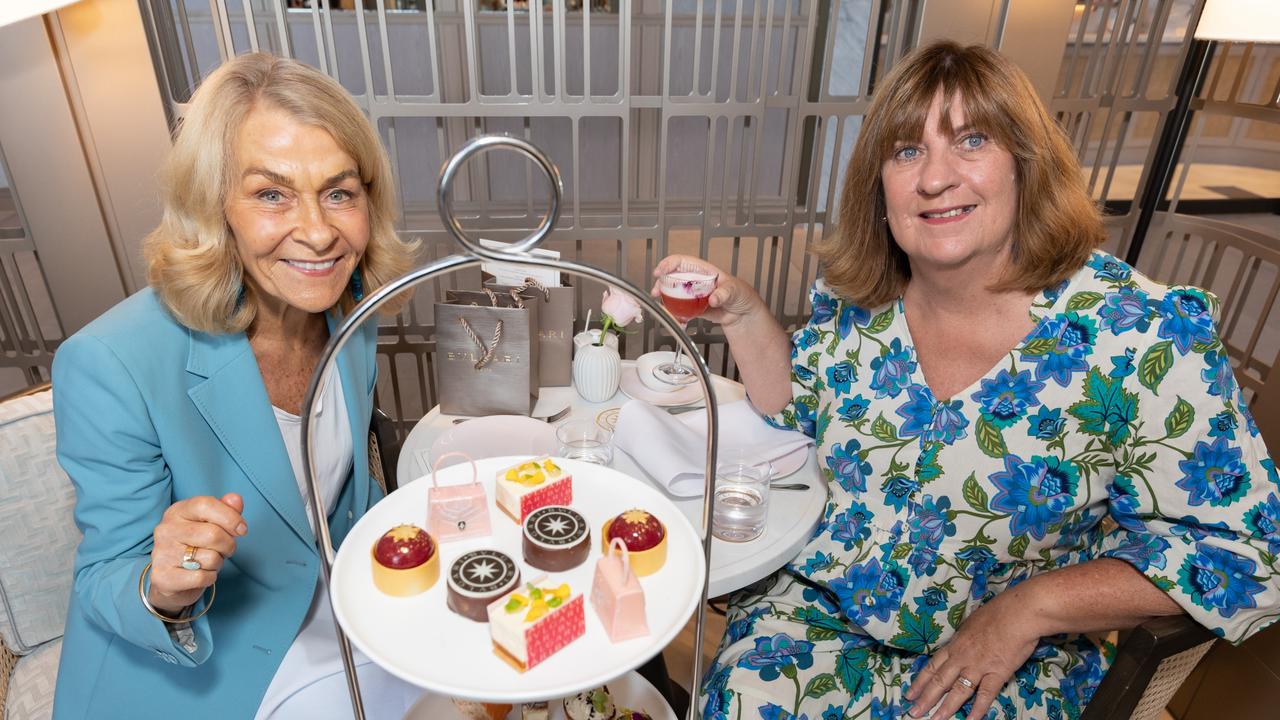 Clare Urwin and Rhonda Oxnam for The Pulse at Langham X Bulgari High Tea, Tuesday May 2 2023. Picture: Celeste Humphrey