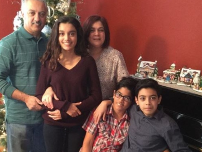 Killed ... Benneta Betbadal, pictured here with her family, was gunned down in the San Bernardino shooting. Picture: GOFUNDME PAGE