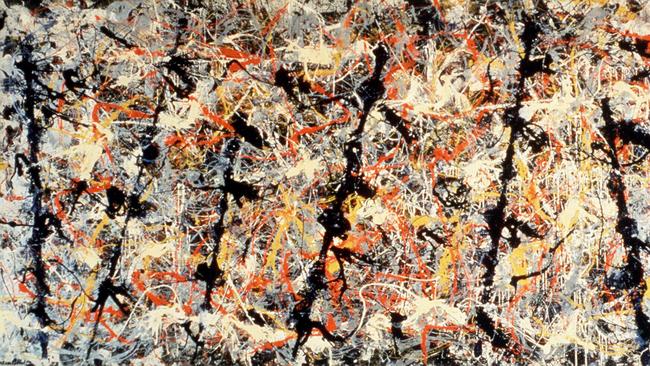 Part of Jackson Pollock's work, Blue Poles, held by the National Gallery of Australia. Picture: supplied