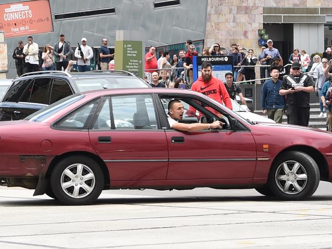 James Gargasoulas on Flinders St just before the attack.