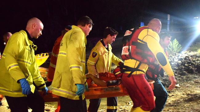 The boating rescue effort on the Wandal Boat Ramp Wednesday evening