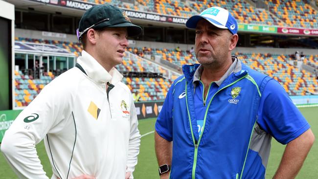 Former Australian captain Steve Smith with ex-coach Darren Lehmann