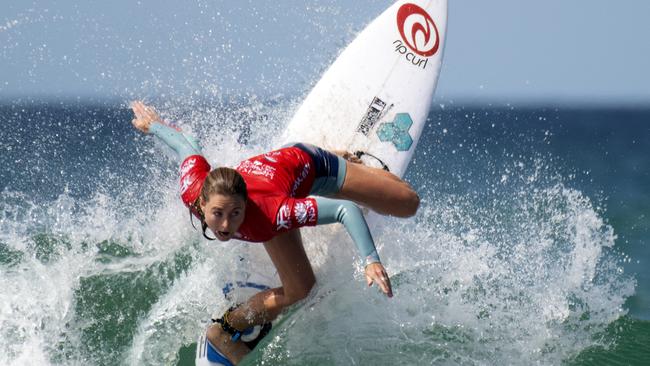 Victoria's Nikki Van Dijk hopes to surf on to the Olympic team. Photo Supplied WSL