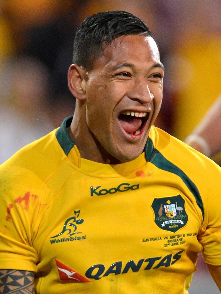 Israel Folau debuted for the Wallabies in the 2013 Lions series. (Photo by Bradley Kanaris/Getty Images)