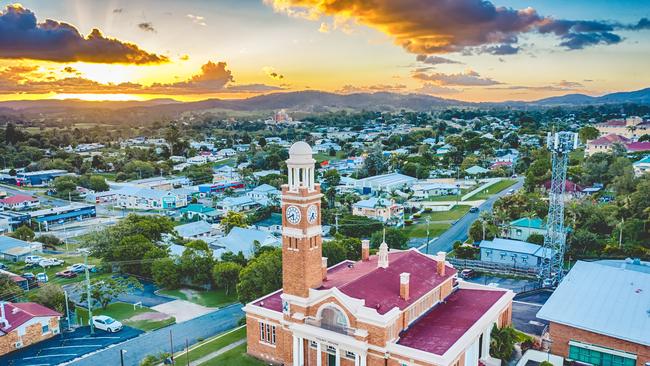 PRETTY CITY: An aerial photo of Gympie's CBD with the courthouse in the foreground.