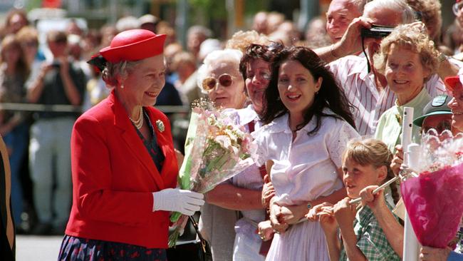 Queen Elizabeth II meeting the people in Adelaide in 1992.