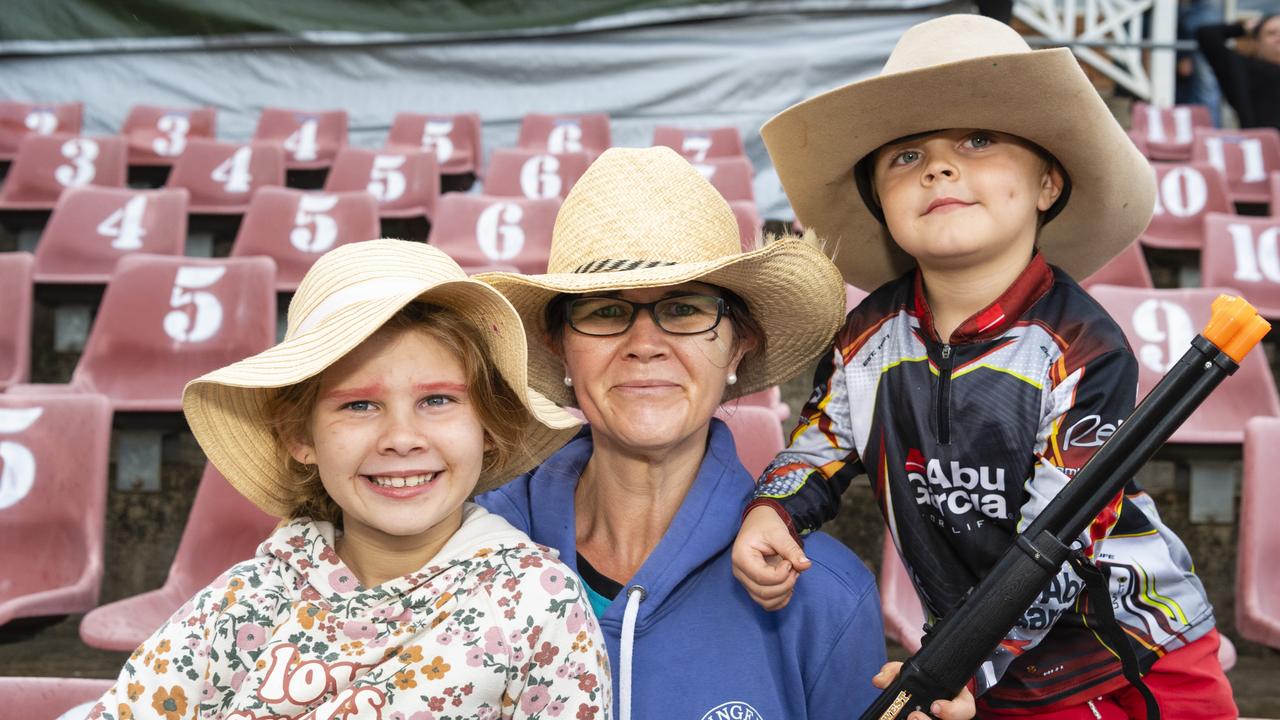 At the 2022 Toowoomba Royal Show are (from left) Tennesse, Maree and Jaxx Nuttridge, Friday, March 25, 2022. Picture: Kevin Farmer