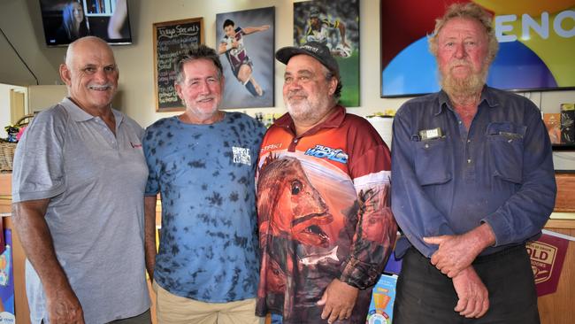 Midge Point residents Luciano Gardel, Steve Summers, Trevor Leo and Fuzzy O'Donnell want Mackay Regional Council to commit to building a proper boat ramp at Midge Point. Picture: Heidi Petith