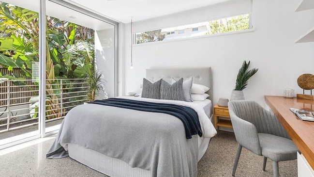 One of the bedrooms in the Freshwater home. Picture: Clarke &amp; Humel