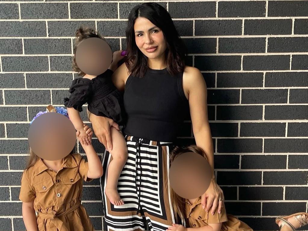 Kayla Itaoui, with her daughters, is urging new mums to seek help if they feel unwell, or aren’t coping. Picture: Supplied