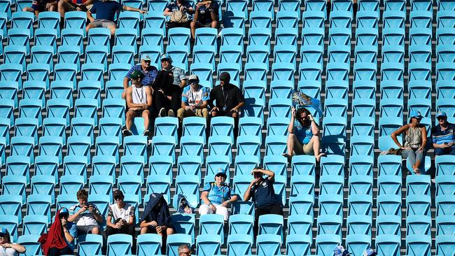 Empty seats at a Titans match on the Gold Coast. Picture: Ian Hitchcock