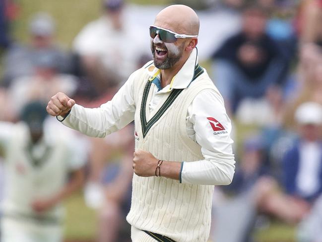 Nathan Lyon took 10 wickets and enjoyed himself with the bat. Picture: Hagen Hopkins/Getty Images