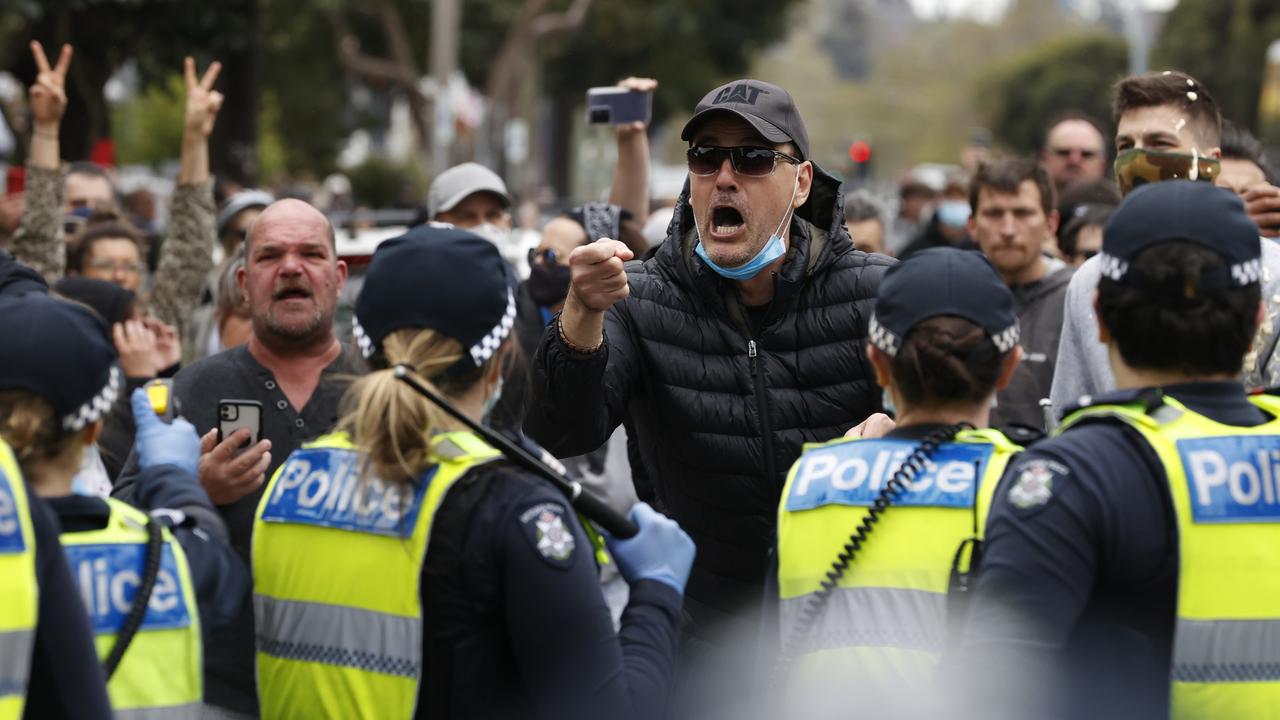 Victorian police have copped immense public frustration over virus restrictions and now face their own issues getting tested. Picture: Alex Coppel.