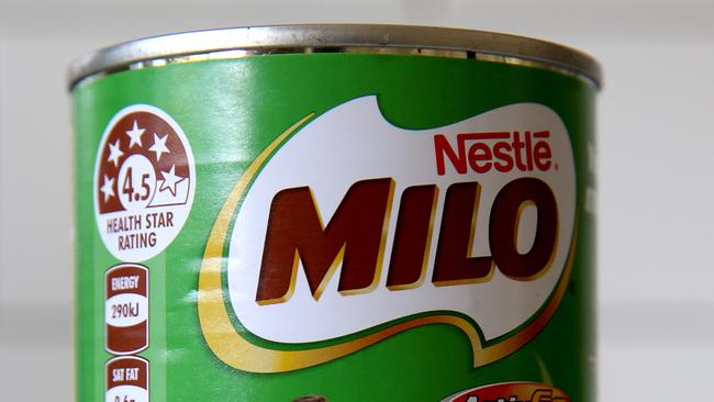 The Government endorsed Health Star Rating system has been adopted by Coles and Woolworths but not by IGA. Some have criticised the system for overstating the nutritional qualities of some products, such as Milo. Picture: Nathan Edwards