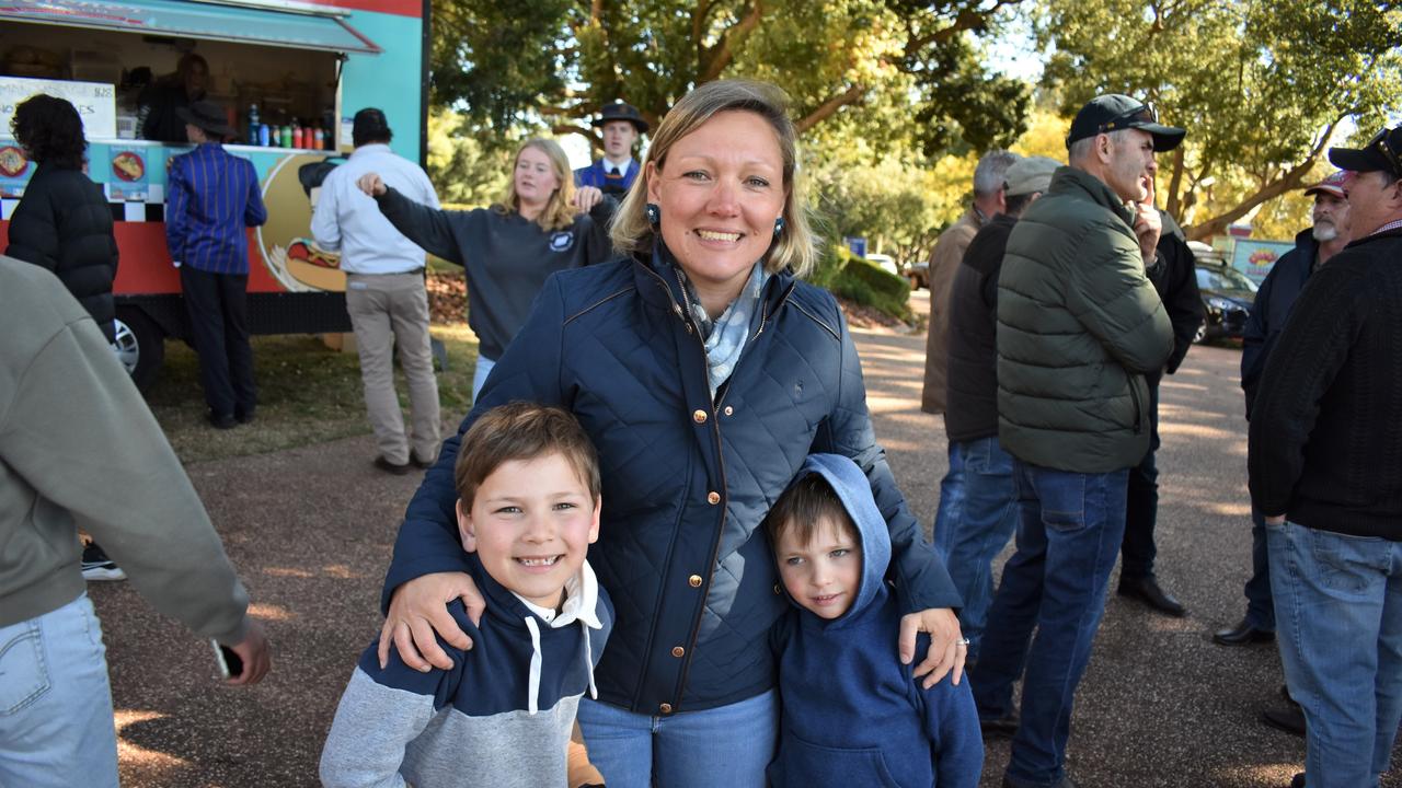 Charlie, Louise, and Arthur Moore at Grammar Downlands Day, Saturday, August 19, 2023. Picture: Peta McEachern