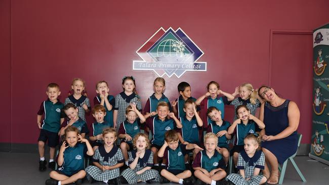MY FIRST YEAR: Funny faces. Talara Primary College Preps. Picture: Patrick Woods.