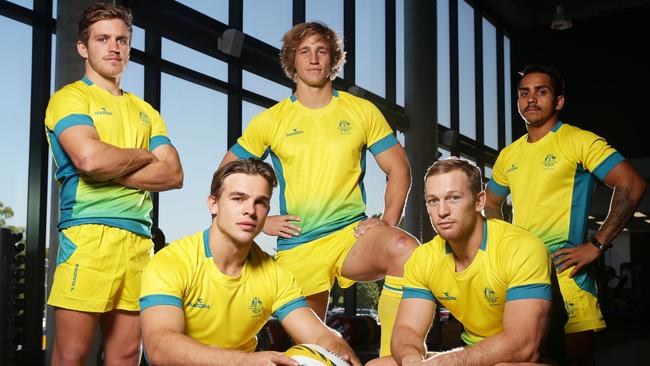 Australian players pose prior to last year’s Commonwealth Games.