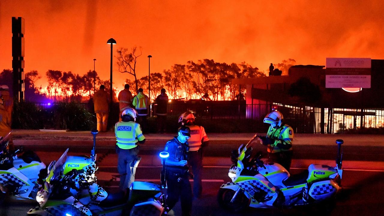 The monster blaze was the fastest growing fire emergency in Queensland history. Picture: John McCutcheon