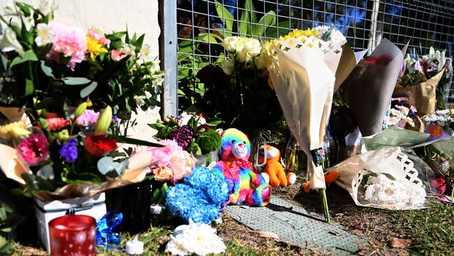 Tributes have been left at the Deception Bay home. Picture: Dan Peled / NCA NewsWire