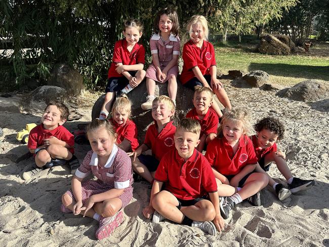 Meredith Primary School preps back - Ava Richardson, Ada Harvie, Darcy Cockayne Middle - Soren Hill, Evie Rudland, Koa Measures, Jarvis Filmer Front - Eden Dickers, Will Zordan, Harriet Geddes, Jack Edwards. Picture: Supplied