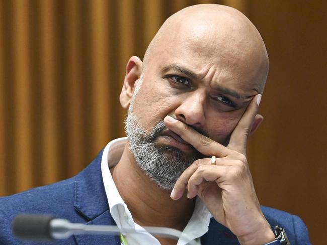 CANBERRA, Australia, NewsWire Photos. May 31, 2024:  Australia's Race Discrimination Commissioner, Giridharan Sivaraman appears before Senate Estimates at Parliament House in Canberra. Picture: NewsWire / Martin Ollman