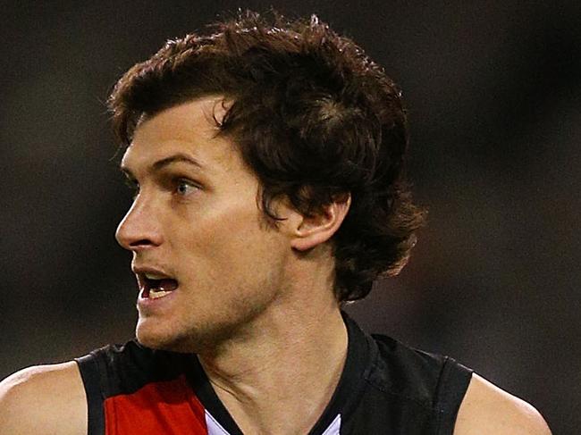 MELBOURNE, AUSTRALIA - AUGUST 10: Farren Ray of the Saints runs with the ball during the round 20 AFL match between the St Kilda Saints and the Western Bulldogs at Etihad Stadium on August 10, 2014 in Melbourne, Australia. (Photo by Michael Dodge/Getty Images)