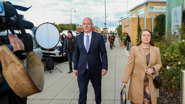 Simon Patterson and Jessica O Donnell leave court. Picture: NewsWire/Ian Currie
