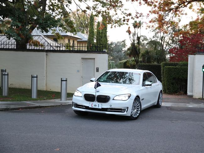 PM Scott Morrison leaves the lodge to head to government house in Canberra.Picture Kym Smith