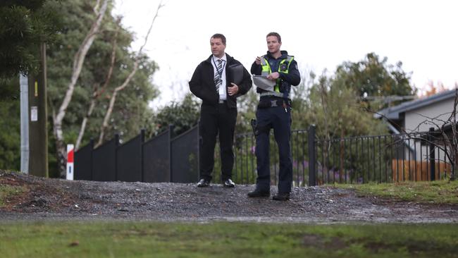 Police at the scene in June 2019. Picture: David Crosling