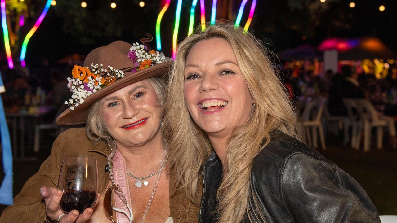 (From left) Kaz Walsh and Jane Bugden. Toowoomba Carnival of Flowers Festival of Food and Wine. Friday, September 13, 2024. Picture: Nev Madsen