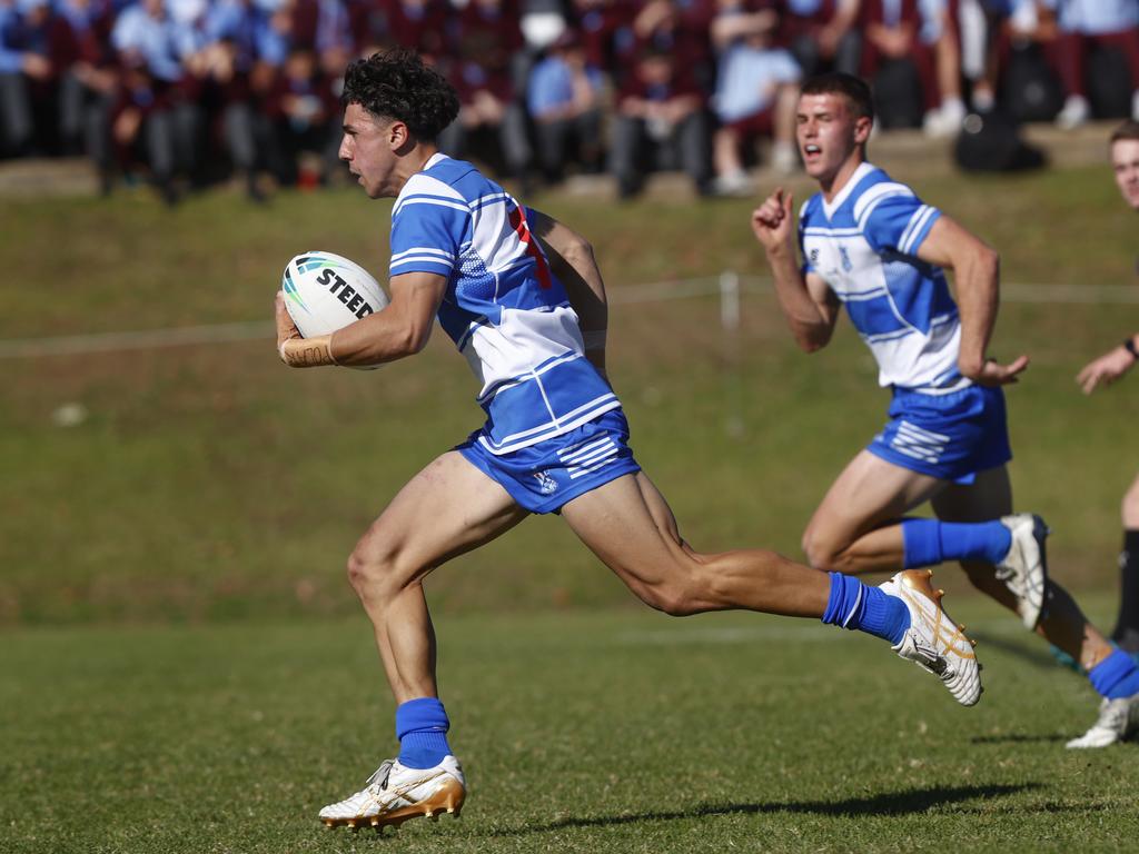 Jack Attard finds space for St Dominic's in the NRL Schoolboys Cup. Picture: Richard Dobson