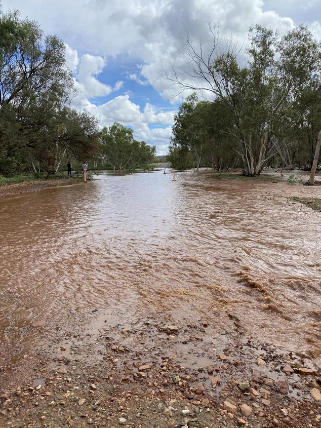 A flooded causeway near the mine site. Picture: Supplied