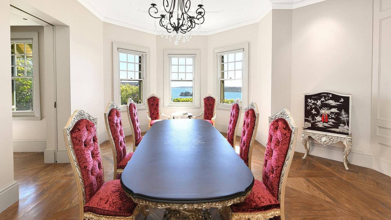 The dining room is well suited to its rock star owner.