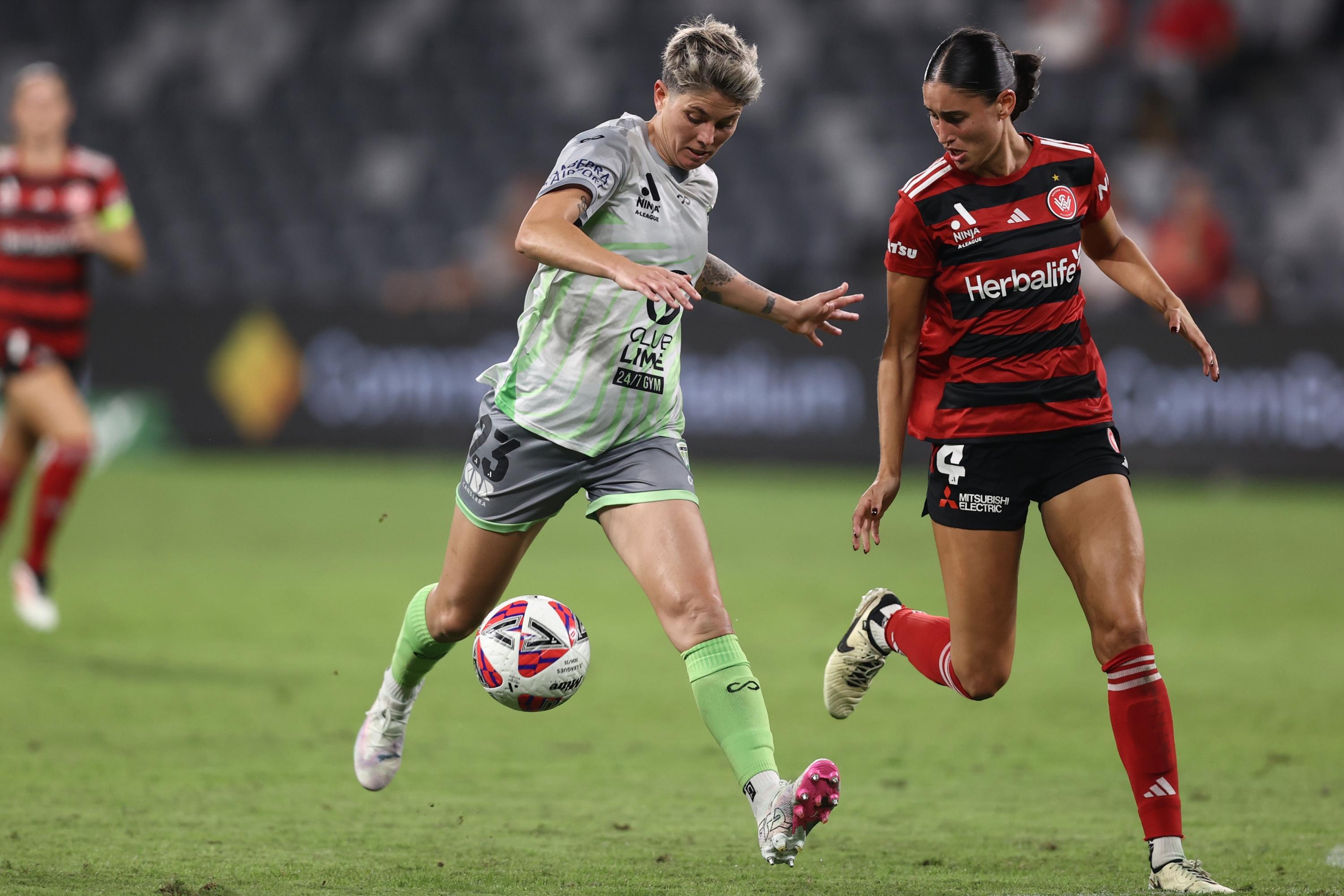 Matilda Michelle Heyman playing for Canberra United. Picture: Jason McCawley/Getty Images