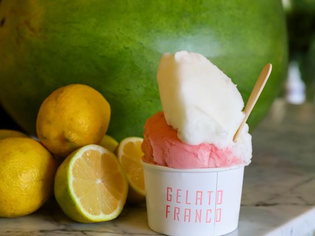 The lemon and watermelon sorbet. Picture: Jenifer Jagielski