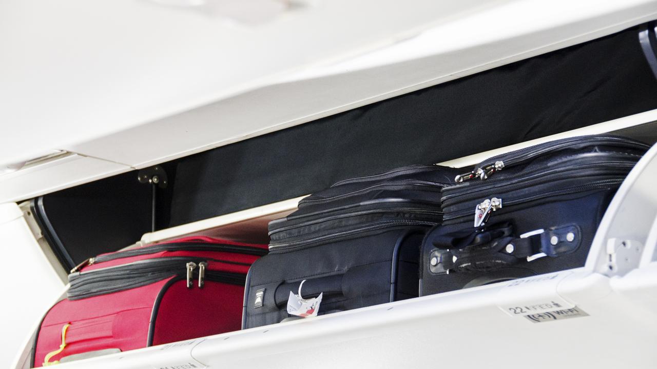 Never put liquid in the overhead compartment with your own and others luggage. Picture: iStock