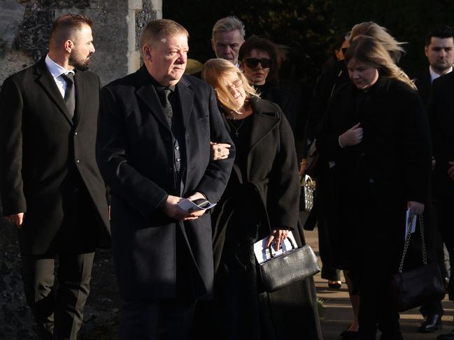 Karen and Geoff Payne paid a heartbreaking farewell to their son. Picture: Getty Images