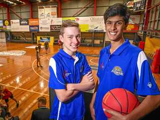 DYNAMIC DUO: Rahul Captain and Jake Dicton have been selected to participate in a six-week Future Development Program. Picture: Matt Taylor GLA310719BBALL