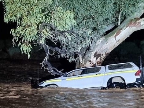 A driver was washed from the Outback Highway in the northern Flinders Ranges near Beltana. Picture: North Region SA State Emergency Service