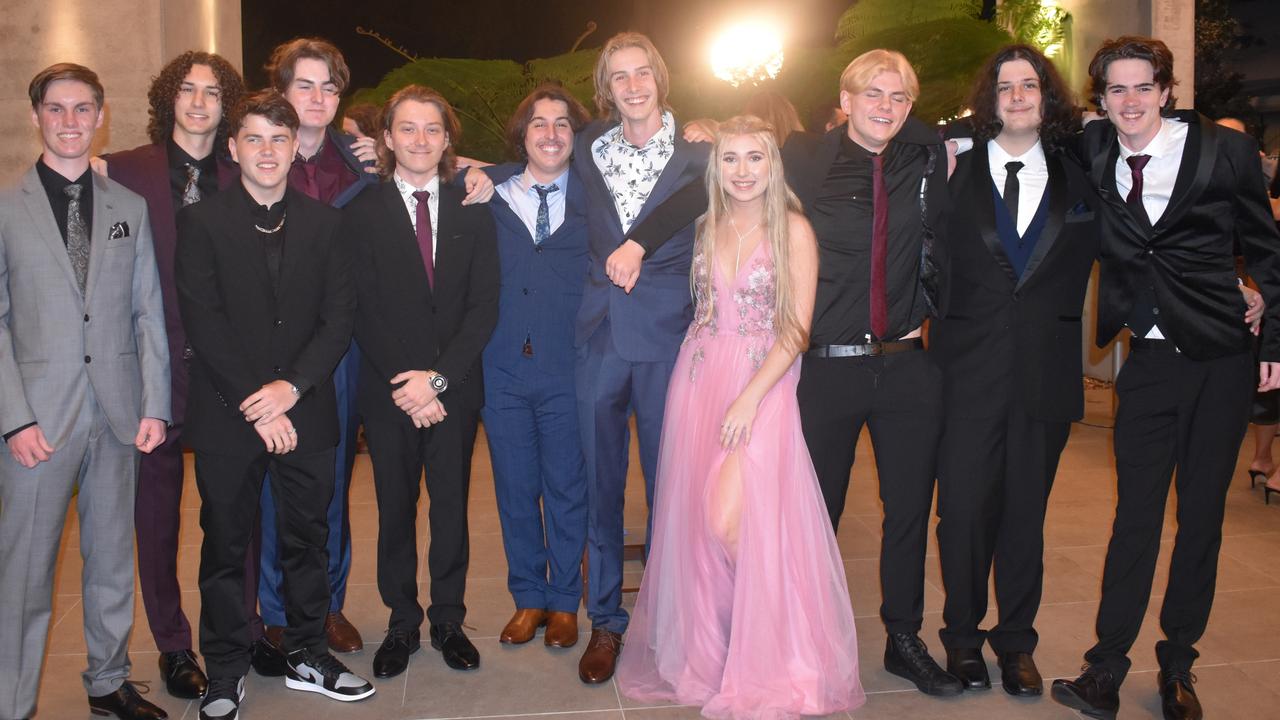 Cooper, Riley, Noah, Dylan, Zak, Ryan, Lachlan, Lily-Ann, Ayje, Chris and Alex at the 2022 Chancellor State College formal.